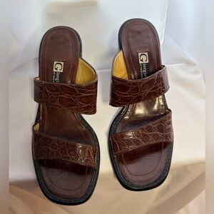 GIORGIO’S OF PALM BEACH Brown Genuine Crocodile Sandals Sz 8